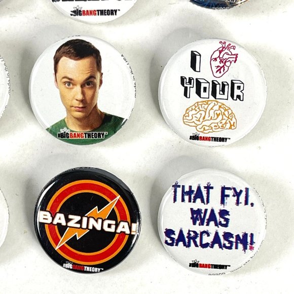 Big Bang Theory 16 Button Lot Sheldon Bazinga Kitty Howard Penny Raj Leonard Ata - Picture 3 of 10